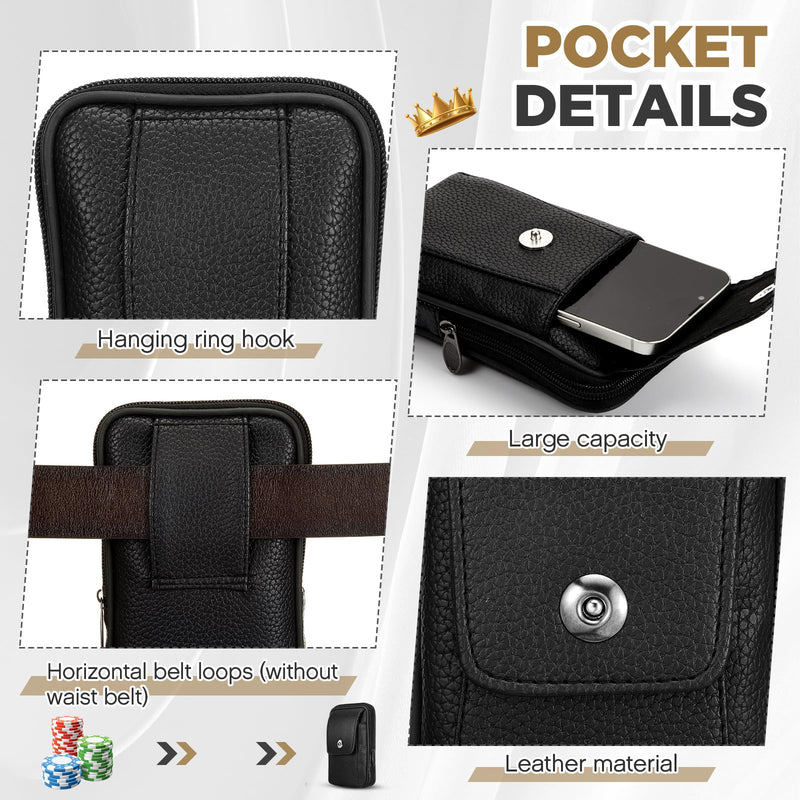 Zhengmy 2 Pcs Portable Lock Metal Pocket with Waist Bag for Winners Bank Casino Large Capacity Wallet Box Cash Lock Pocket with Key Gifts Stops The Addictive