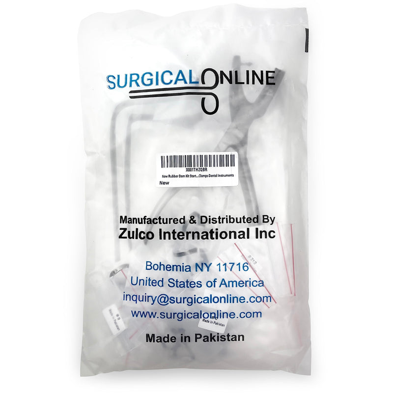 SURGICAL ONLINE Comprehensive Dental Rubber Dam Kit - Medical Grade Stainless Steel, Rubber Dam Clamps, Punch Plier, Endodontic Supplies, and Dental Isolation Tools.