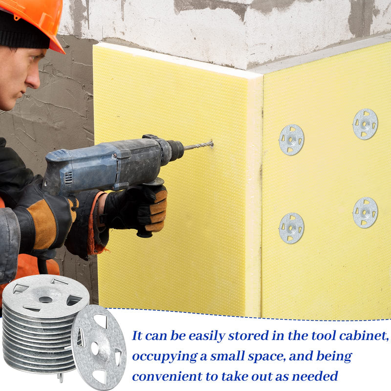 Washers for Installation of Foam Board Panels 1-1/8 Inch Galvanized Steel Washer for Fixing Fastening Installation(150 Pcs) 150
