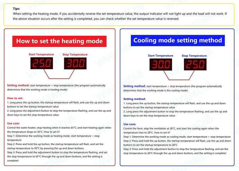 WWZMDiB 12v Thermostat Switch with Waterproof Probe 10A 120W -50℃ to 110℃ 12v Temperature Controller(3pcs)