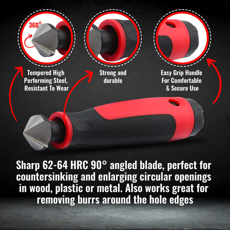 AFA Tooling - Extendable Neck Deburring Tool & Countersink Hand Reamer with 15 Extra Blades - Works on Resin, PVC Pipes, Copper, Plastic - Plumbing & 3D Printing Burr Removal Reamer Tool Long Reach Deburring & Reamer Kit