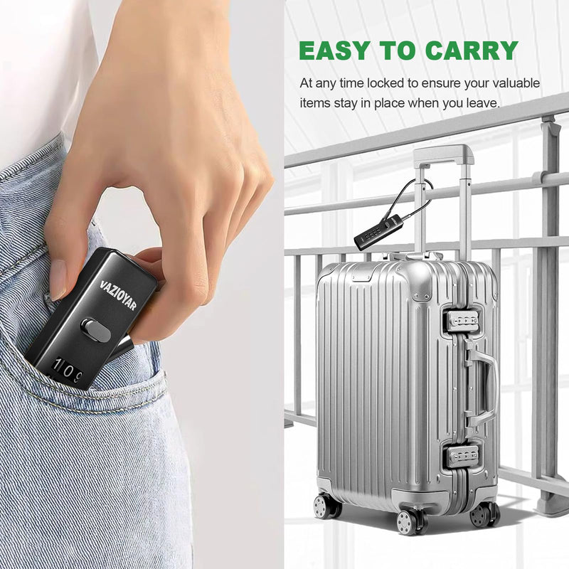 Cable Locks with Combination,Bicycle Lock, Suitcases Lock,Comes with 3 Different Lengths of Cables, Reconfigurable 4-Digit Password Lock,Zinc Alloy Reinforced Lock Body (Black) Black