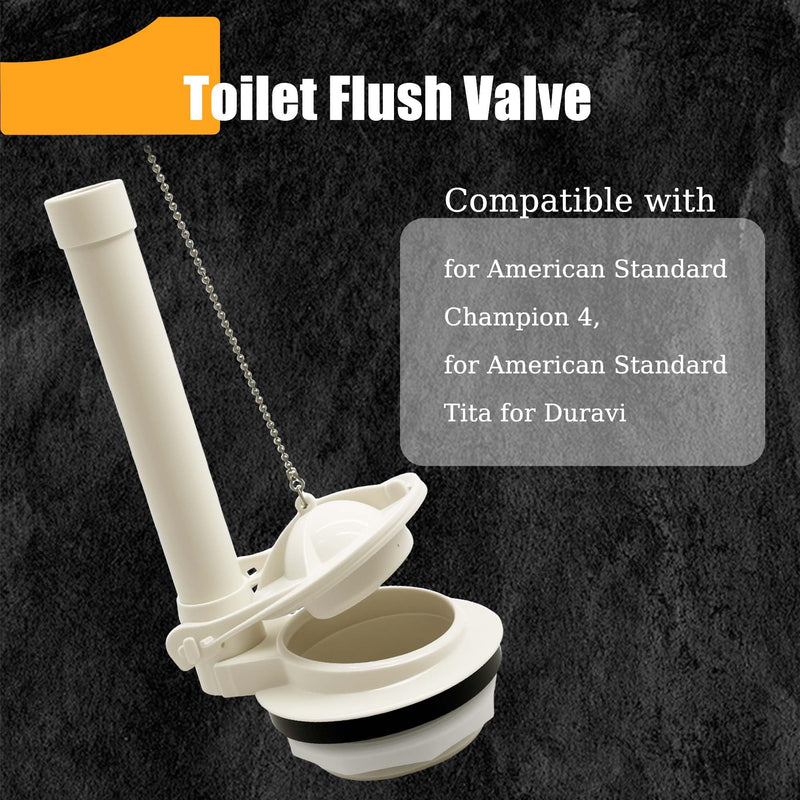 Toilet Flush Valve Compatible With American Standard Champion 4/Titan/Duravit, Toilet Parts for American Standard 4149a/4215a/4260/4266, Includes Flapper/Gasket/Rust Resistant Metal Bolt