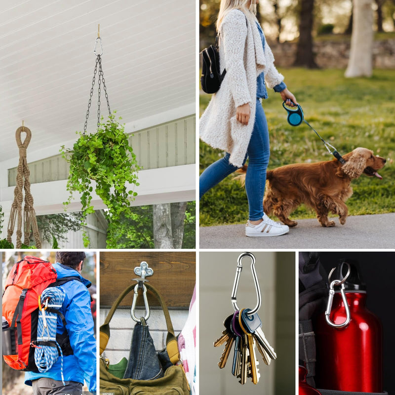 30 Pcs Small Carabiner,1.97 inch Small Spring Snap Hook, Small Carabiner Clips for Outdoor Camping, Swing, Hammock, Hiking, Fishing, Quick Link Keychain,for Bird Feeders or Dog Leash.M5