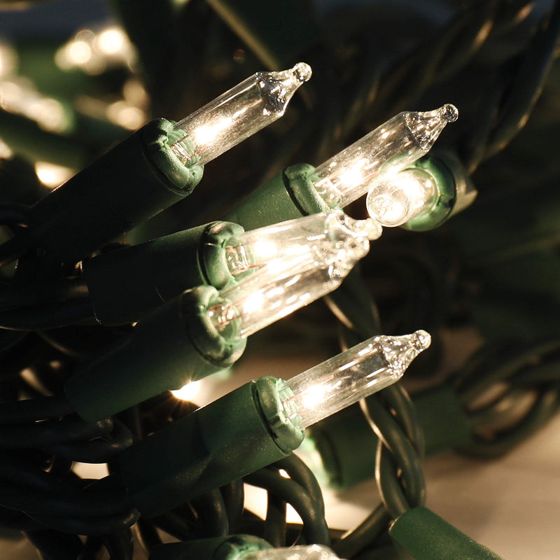 Joiedomi Clear Christmas String Lights Indoor,100 Count Mini Warm White Fairy Light,21.5FT Lighting Decor for Patio Dorm Classroom Bedroom Holiday Wedding Party Garland Birthday Festival,Green Wire 100ct