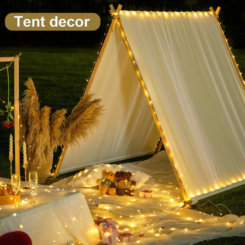 JMEXSUSS 2 Pack Fairy Lights Battery Operated with Remote, Total 400 LED 132ft Battery Powered String Lights, Twinkle Fairy Lights for Bedroom Indoor Outdoor Patio Tree Valentine Decor, Warm White 2 Pack 200LED *Warm White