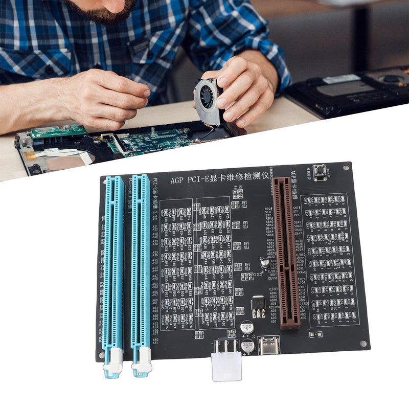 Computer Accessory Graphics Card Tester with Light,AGP PCI E Double Purpose Display Video Graphics Card Tester for Computer Accessory