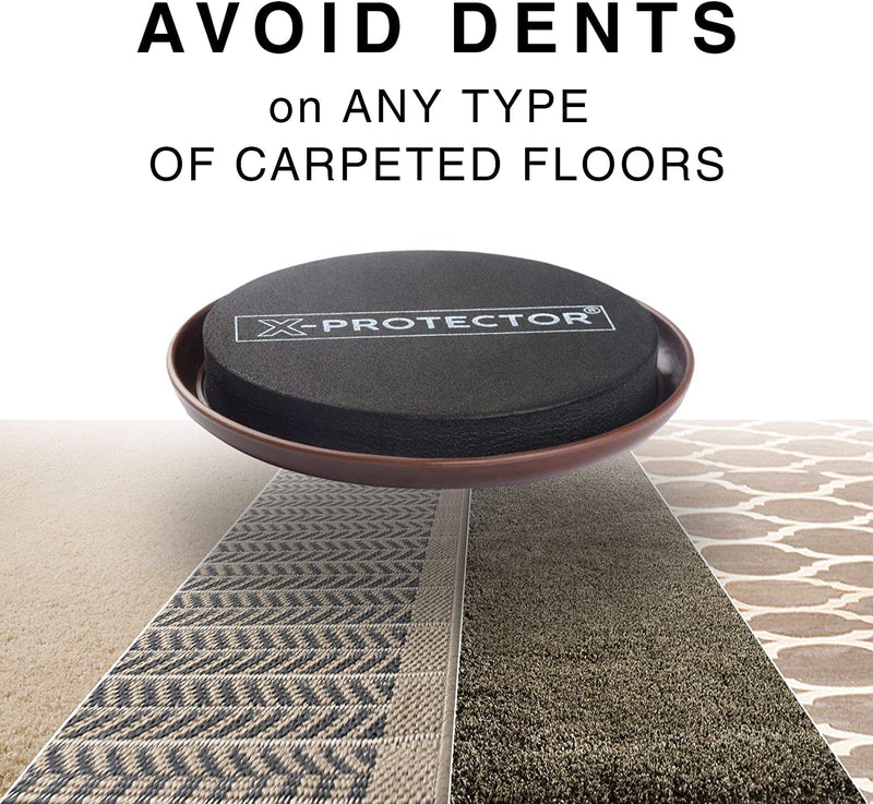 Furniture Sliders for Carpet X-PROTECTOR - 8 PCS Best Heavy Moving Pads 4 3/4" - Sliders for Furniture. Move Your Furniture Easy with Reusable Furniture Movers Sliders for Carpets! 8 PCS 4.75"