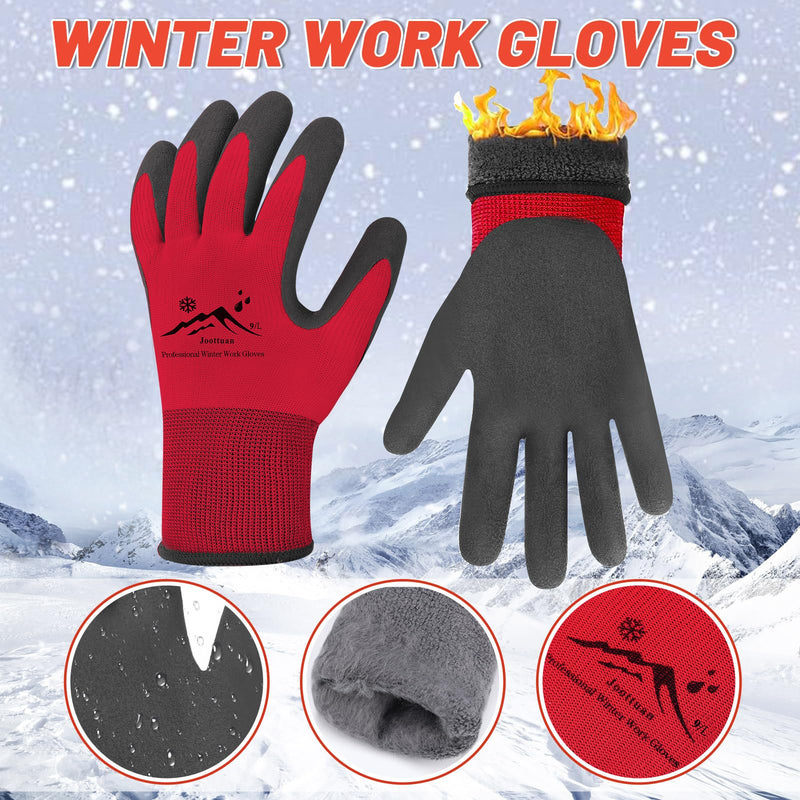 Winter Work Gloves Thermal Insulated Work Gloves Freezer Gloves Waterproof Foam Latex Coated Gloves for Men Women 6 Large