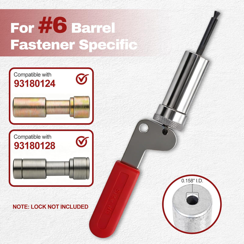 Professional Spring Plunger Tool for #6 Barrel Nut Fasteners — 0.158" Inner Diameter - High-Carbon Alloy Steel Ergonomic Handle for Water Utility ＆ Infrastructure Maintenance