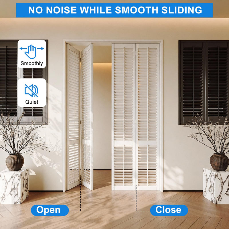 Bifold Door Hardware Kit with 30-inch One-Piece Track, Bi-fold Closet Door Track Kit, Bifold Closet Door Hardware Kit, Folding Door Hardware Repair Replacement Tool Kit (30 INCH) 30 Inch Track