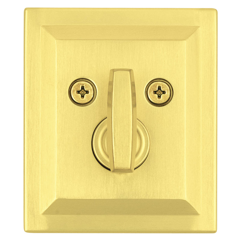 Baldwin Spyglass, Single Cylinder Front Door Deadbolt Featuring SmartKey Re-key Technology and Microban Protection, in Satin Brass