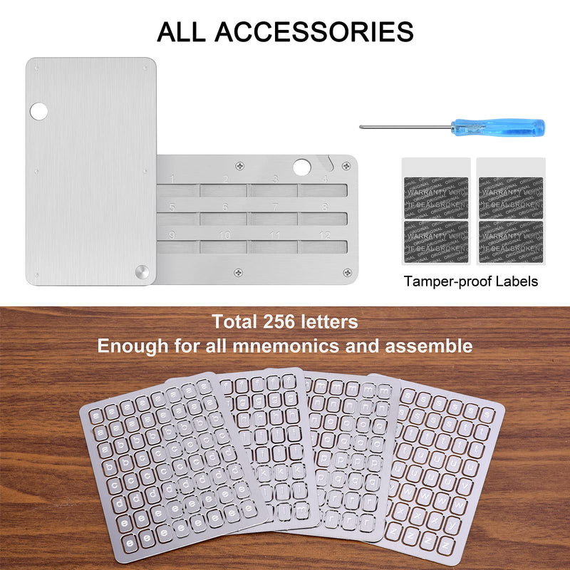 Crypto Steel Seed Storage, Bitcoin Wallet Cryptocurrency Seed Backup, Cold Hardware Wallet Seed Phrase,Compatible with KeepKey,Ledger,Trezor,Coldcard,Supports up to 24 words