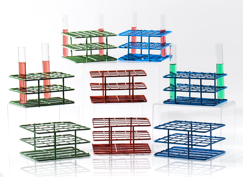 SP Bel-Art Poxygrid “Half-Size” Test Tube Rack; For 13-16mm Tubes, 24 Places, Green (F18788-1600) Made in USA