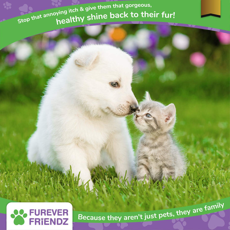 Fish Oil Omega Supplements for Dogs and Cats - 120 Softgels for Pets - Great for Itchy Dry Skin, Allergies & Dandruff • Furever Friendz - PawsPlanet Australia