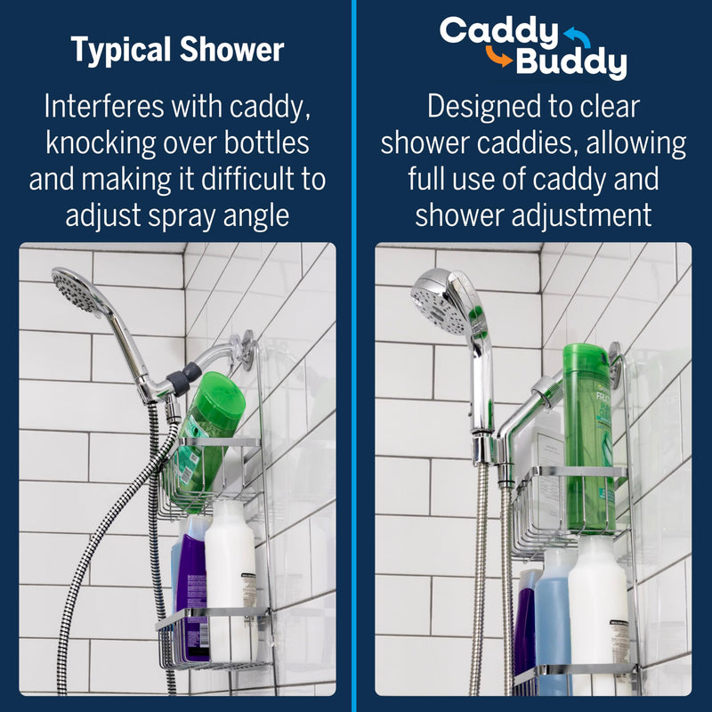 Waterpik Caddy Buddy Pivoting Hand Held Shower Head With 5-Foot Hose, 5-Mode with High Pressure Sprays, Matte Black, PHO-555E