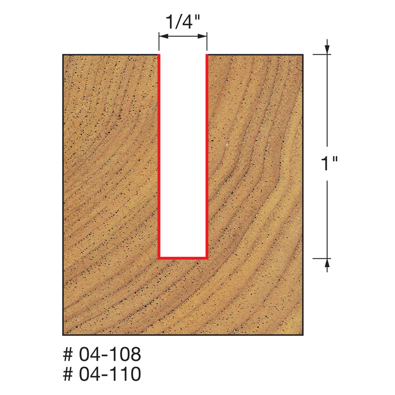 1/4" (Dia.) Double Flute Straight Bit 1/4-Inch Diameter by 1-Inch Double Flute Straight Router Bit with 1/4-Inch Shank