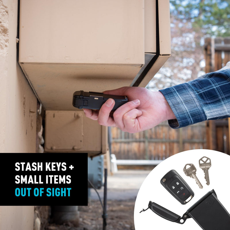 Nite Ize Hideout Magnetic Key Box - Waterproof Key Hider - Magnetic Key Holder & Box - Waterproof Key Storage for Spare Keys - Black, Extra Large Extra Large (Pack of 1)