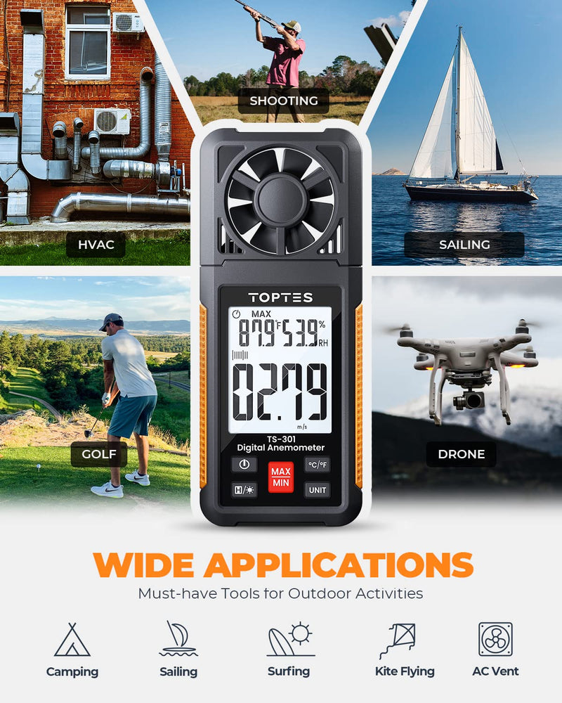 TS-501B Decibel Meter & TS-301 Anemometer-an Great Environmental Monitoring Kit for Measuring Noise Levels and Wind Speed Home and Outdoors