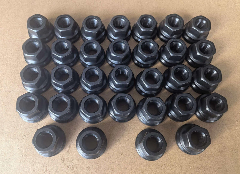 M14*1.5 Factory Style Open-end Flange Flat Lug Nuts 611-246 Replacement for 2003-2016 Ford F-250 F-350 F-450 F-550 F53 Super Duty (32PCS/Set) 32