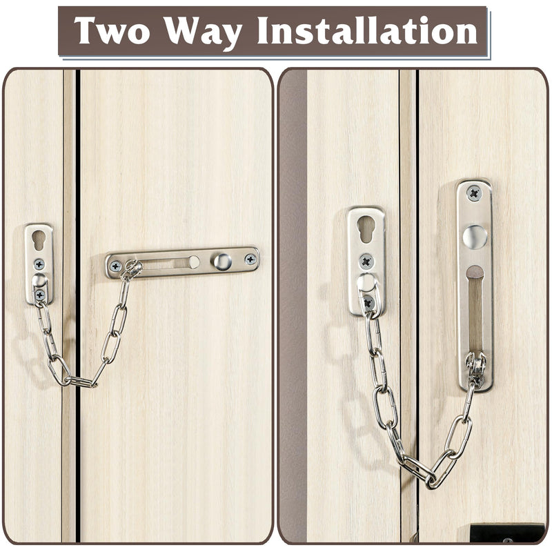 Alise Chain Door Guard Lock，Door Chain Locks with Safety Spring Anti-Theft Press Latch,Chain Locks for Inside Door and Extra Front Door Lock, Brushed Nickel(1 Pack) 1 Pack