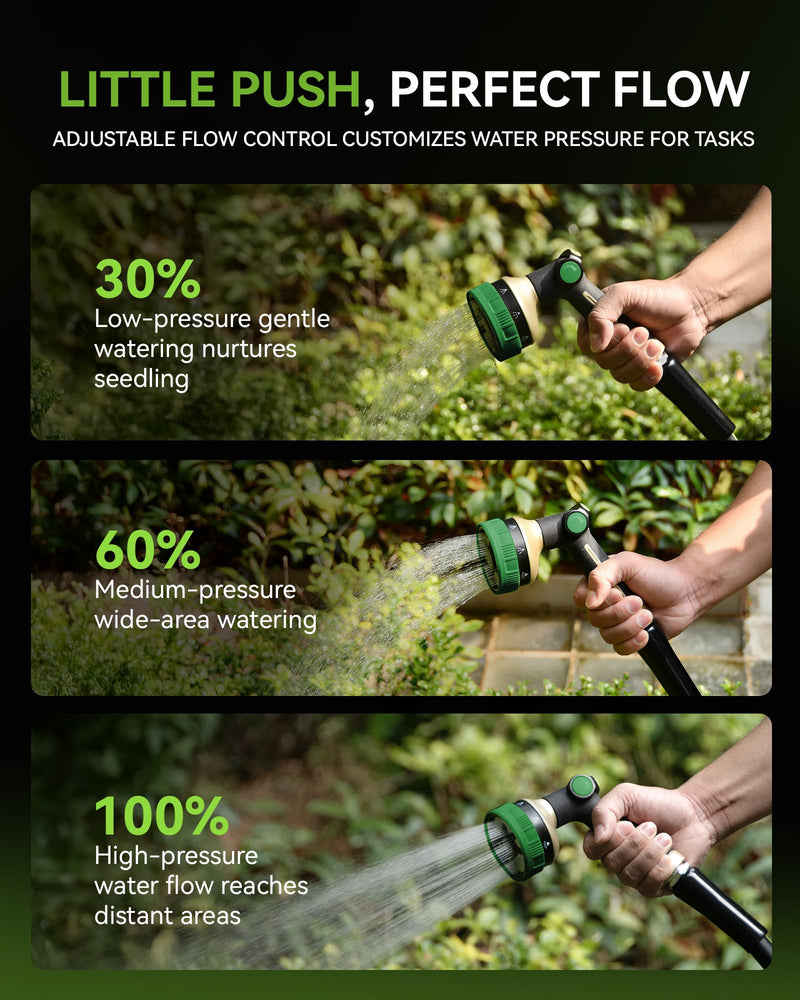 RAINPOINT Hose Sprayer Nozzle Heavy Duty - 8 Spray Patterns Garden Hose Nozzle with Adjustable Flow Control for Watering Plants, Washing Cars,Washing Pets, Thumb Control (Olive Green) Olive Green 1
