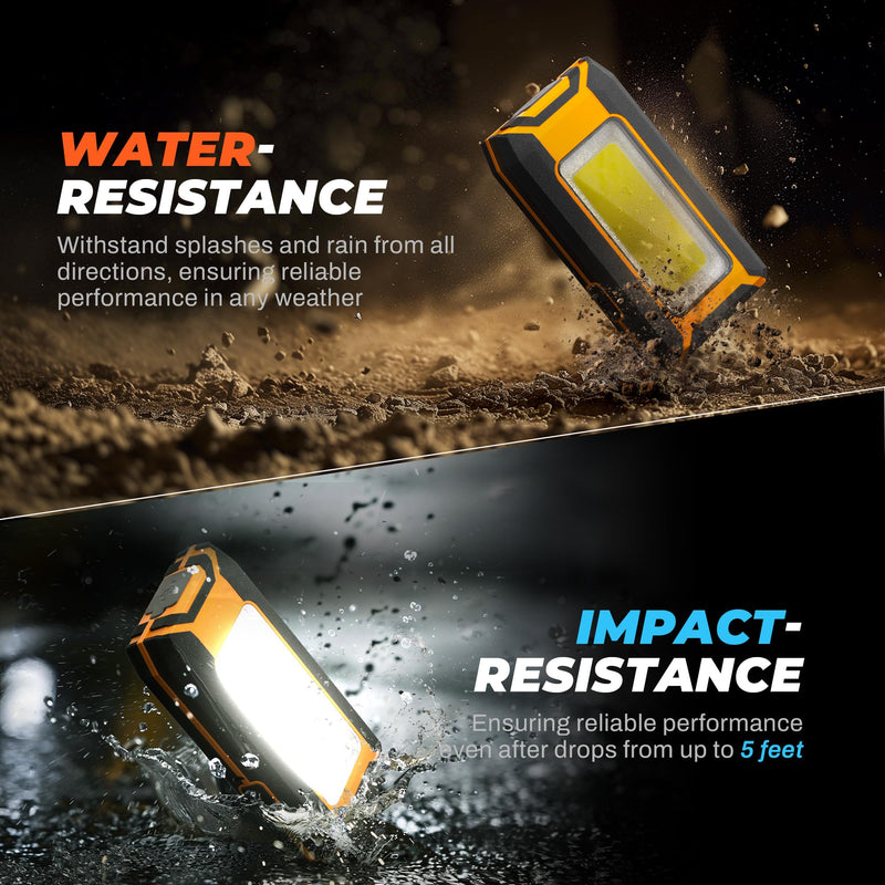 2pack LED Rechargeable Magnetic Work Light 40W 1500Lumens, Hanging Hook 3 Lighting Modes, Job Site Lighting for Car Repairing, Camping, Working, and Hurricane