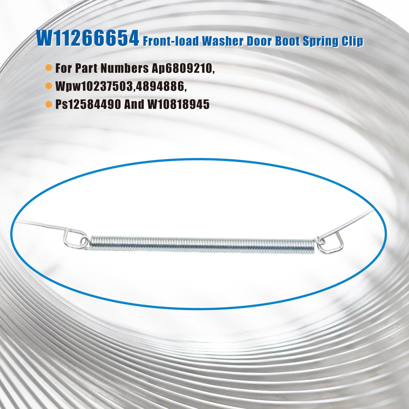 W11266654 Durable spring-loaded exterior door clam shoe clip for washing machines - Perfect for ap6809210, WPW10237503/489486, PS12584490 and W10818945 - Enhance your laundry experience!