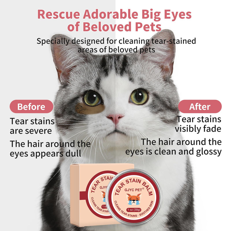 Pet Tear Stain Remover Balm - 1 oz (30g) Natural, Plant-Based Eye Care for Dogs and Cats - Gently Cleanses and Restores Sparkling Eyes 1 oz 2 - PawsPlanet Australia