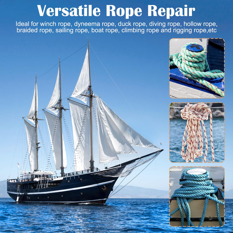Rope Splicing Tool Includes 5 Sizes（1/4, 5/16", 3/8",7/16",1/2"） with Pusher & Storage Bag, Ropes FID Kit for Double Boat/Climbing Ropes Rapid Recovery-Coldairsoap Stainless Steel FID Splicing Tools