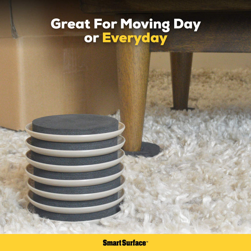 Furniture Sliders for Carpet - 16 Pack - 3.5" Round | 8295 Coasters for Heavy Furniture - Protect Your Carpeted Floors