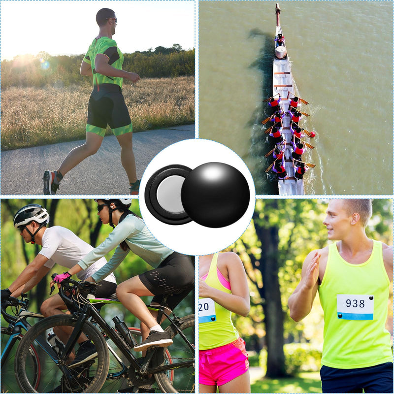 5 Pairs Magnetic Race Bib Holders, Premium Running Bib Magnets Marathon Race Number Bib Magnets Race Holder Racing Bib Fixing Clips Running Bib Clips for Runners Black