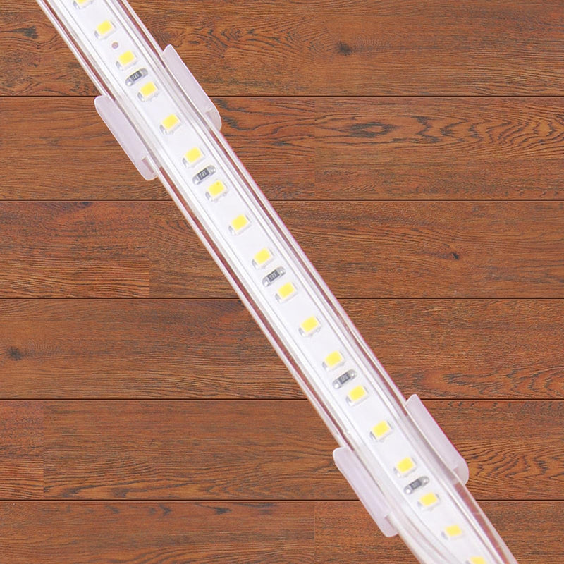 MECCANIXITY LED Neon Mounting Clips Holder Mounting Bracket Support Fixing Clamps Fit 18mm to 20mm Silicone LED Neon Strip Lighting, Translucent 50 Pack