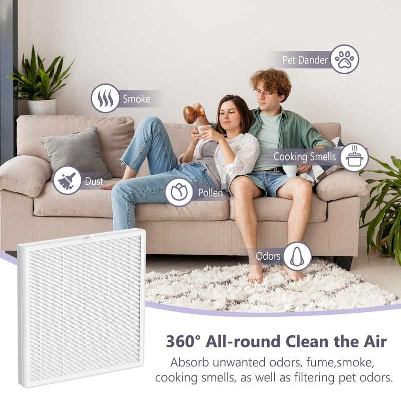 Replacement Filter Compatible with LAMPICK Cleaner-A6 Air Purifier, 4-in-1 Air Filter Replacement, 2 Pack Original Filter