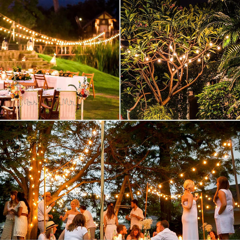 Lakumu 100FT G40 Solar String Lights Outdoor Waterproof, Globe Outdoor String Lights with 36+1 LED Shatterproof Bulbs, 2700K Patio Lights Solar Powered Hanging Lights for Outside Camping Backyard 100FT-36T