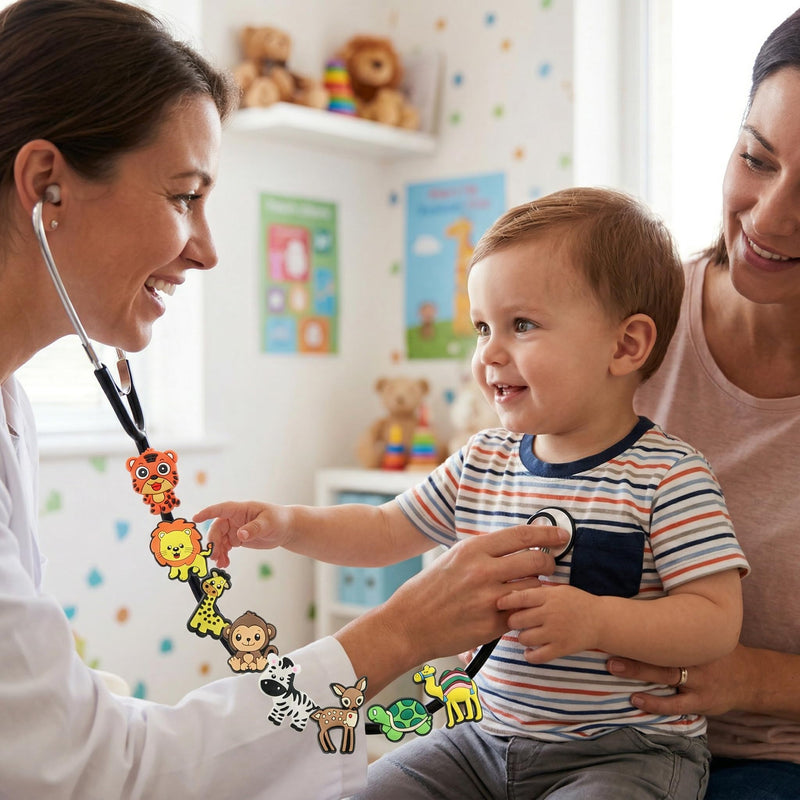 10Pcs Cute Animal Stethoscope Charms, Plastic Decor Stethoscope Accessories for Pediatric Doctor,Veterinarians,Nurses, Doctors,Technicians, Surgeons