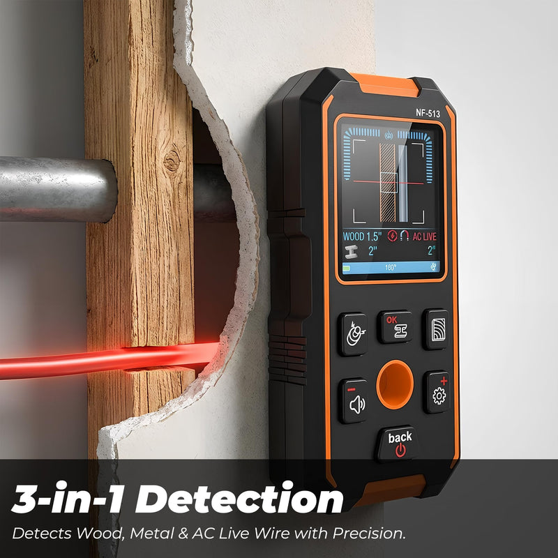 Stud Finder Wall Scanner, 3 in 1 Magnetic/Non-Magnetic Stud Finder Tool, Electronic Wall Wood Metal Stud Detector Locator with LCD Display & Audio Alarm, Upgraded Sensor for AC Wire Joist Pipe