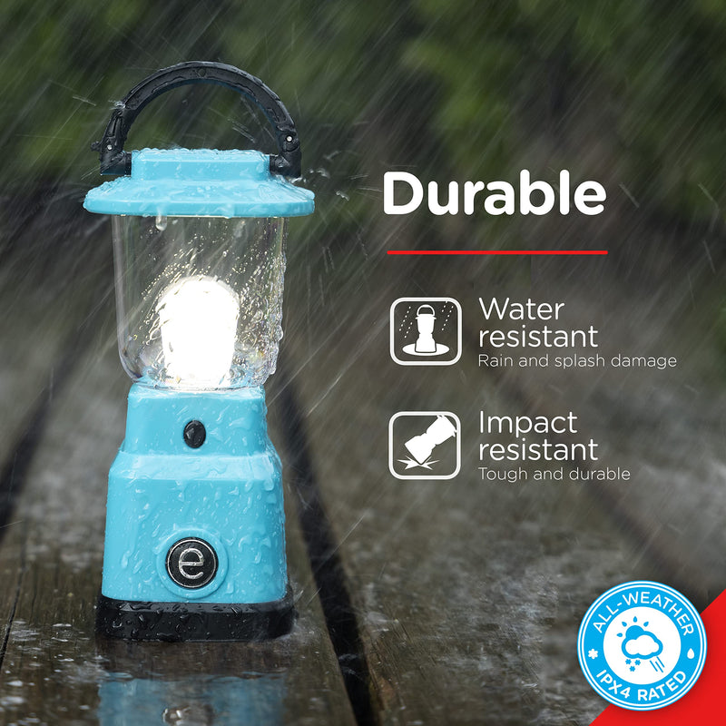 Enbrighten LED Mini Camping Lantern, Battery Powered, 200 Lumens, 40 Hour Runtime, 3 Modes, Night Light for Kids, Ideal for Hiking, Outdoors, Emergency, Snow, Hurricane and Storm Teal