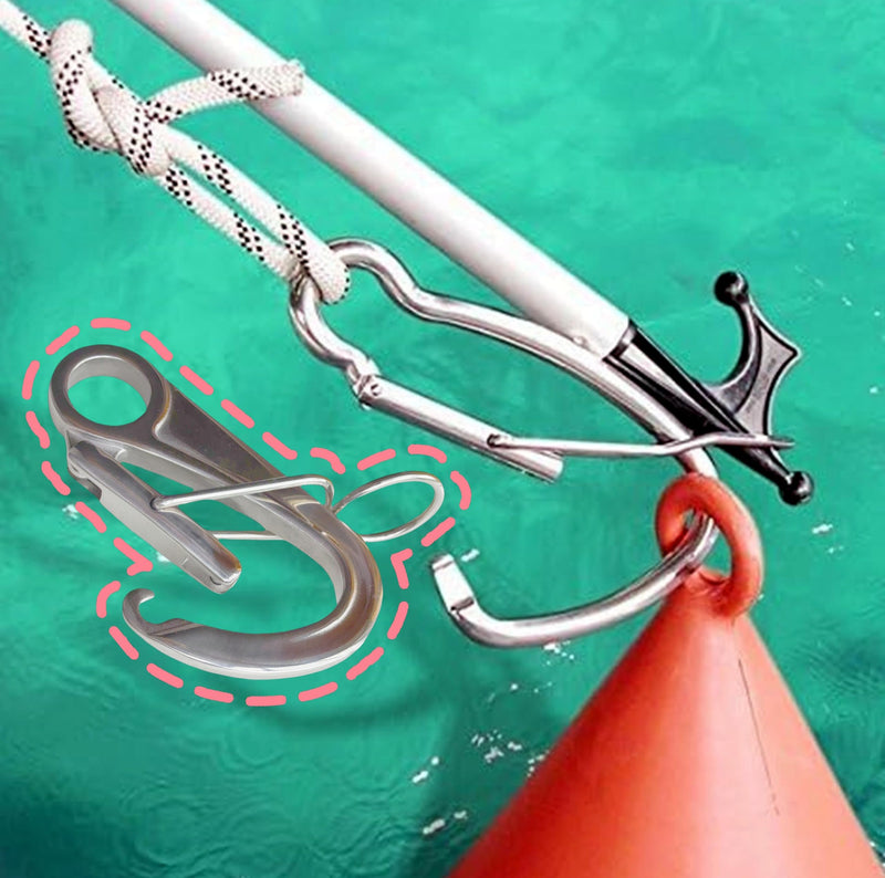 Stainless Steel 316 Butt Hook Kayak Boat Mooring Hook, Docking and anchoring Equipment Safety Protection Hook, Quick Release Hook 1