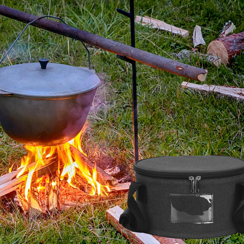 Dutch Oven Carry Bag for 10 Inch Cast Iron Casserole Carrier - Dark Grey