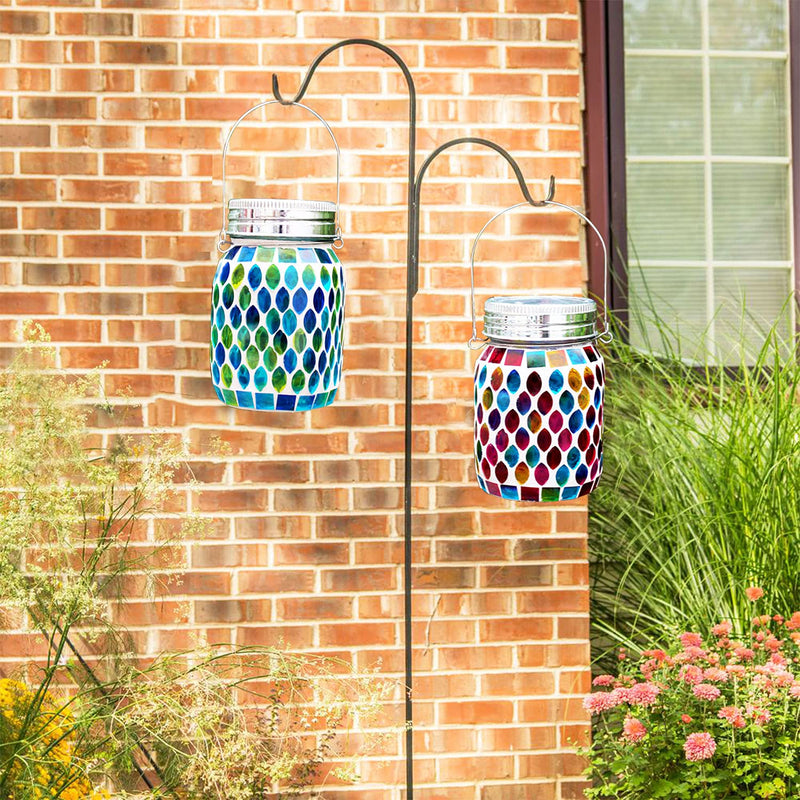 Mosaic Solar Lanterns Outdoor Hanging Lights, Garden Decor Christmas Gifts for Women Mom Grandma Halloween Decor Lights, Outdoor Waterproof Lights, Garden,Patio,Pathway & Yard Décor