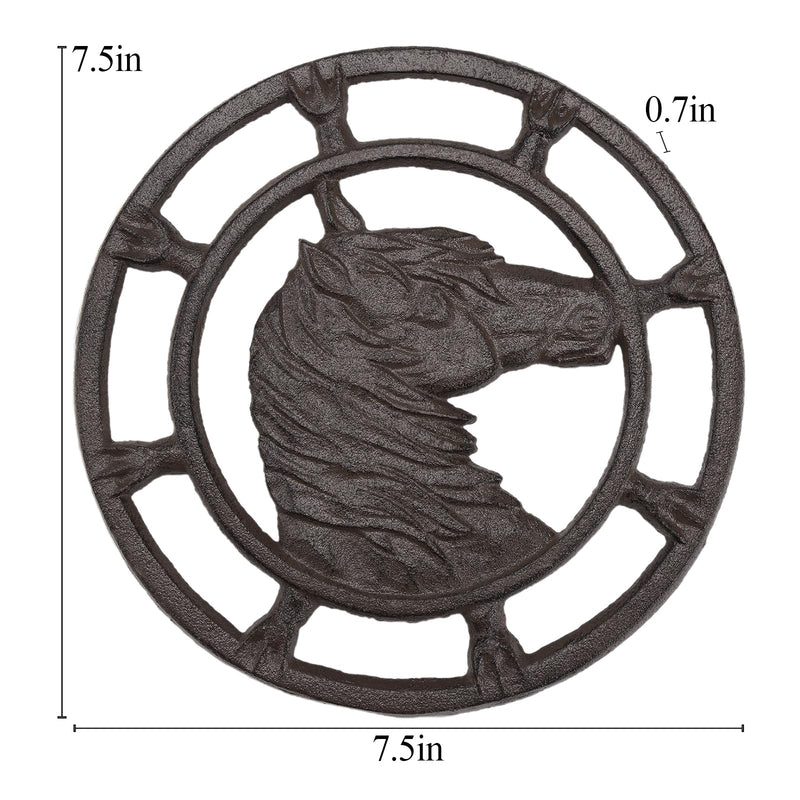 BRASSTAR Cast Iron Horse Head Shape Trivet for Hot Pans, Teapot, Dish, on Kitchen Countertop Dinning Room Farmhouse Decoration TQGJPT1205 1