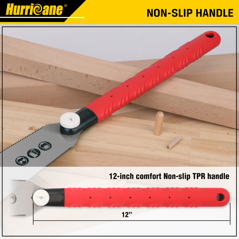 HURRICANE Japanese Pull Saw, 10" Hand Saw for Wood Cutting, Woodworking Tools, Double Sided Pull Saw, SK5 Flexible Blade, 6-10/18 TPI, Flush Cut Saw Wood Cutter Hardwoods/Softwoods, Non-slip Handle 10 inch (250mm)