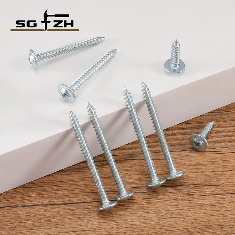 #8 x 1/2" Wood Screw 100Pcs Alloy Steel Standard Thread Truss Head Fast Self Tapping by SG TZH #8 x 1/2" Silver - Alloy Steel 100