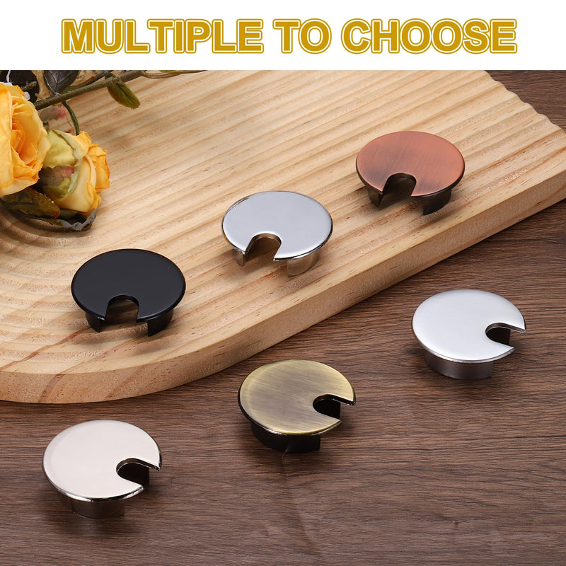 MECCANIXITY Desk Grommet 1.4 Inch, Zinc Alloy Round Desk Hole Cover Wire Cable Cord Organizer for Home Office Computer Table Cables, 35mm, Dark Silver