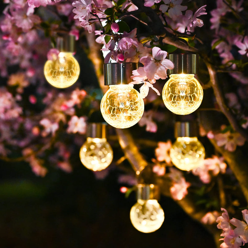 SOLPEX 12 Pack Hanging Solar Lights Outdoor,Solar Outdoor Lights Decorative, Solar Powered Waterproof Lights, Hanging Globe Solar Lights for Garden, Yard, Patio, Lawn, Flower Bed(Warm White) 12PACK Warm White