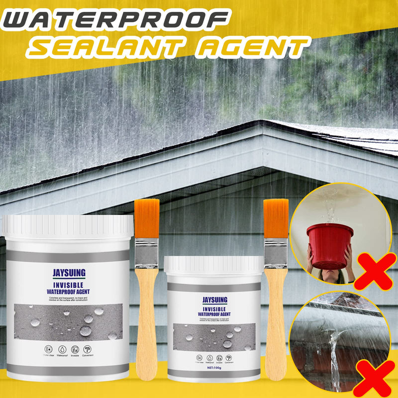 Jaysuing Invisible Waterproof Agent, Waterproof Insulating Sealant, Transparent Repairing Leak Waterproof Adhesive,Super Strong Bonding Sealant Invisible Waterproof Anti-Leakage Agent (Clear 100g) Clear 100g