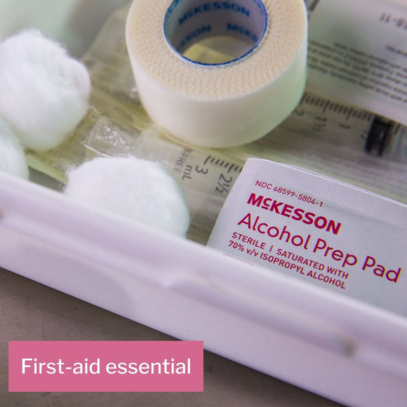 McKesson Alcohol Prep Pads [Pack of 200] 70% Isopropyl, Individually Wrapped Wipes, Sterile, Medical-Grade, First Aid, Medium 1 Count (Pack of 200)