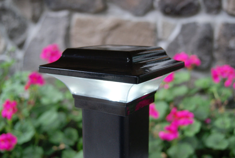 Classy Caps SL082B Imperial Outdoor Post Light- Fits 2" x 2", 2.25" x 2.25", 2.5" x 2.5" Posts, Black Powder Coated Aluminum CAP - NewNest Australia