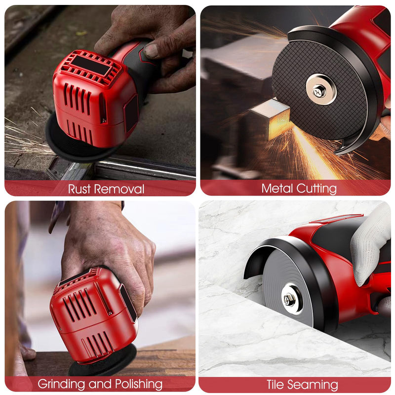 Cordless Angle Grinder kit 19500 RPM, 3 inch Mini Electric Metal Grinding